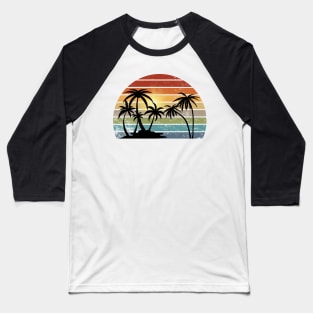 Palm Tree Retro Vintage Sunset Baseball T-Shirt